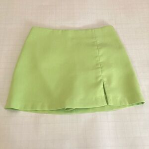 Steve Madden Neon Lime Mini Skort with Front Slit